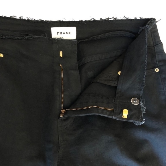 Frame Jeans Mini Boot Slit Film Noir Cut Off Waist Size 31 - Picture 5 of 16